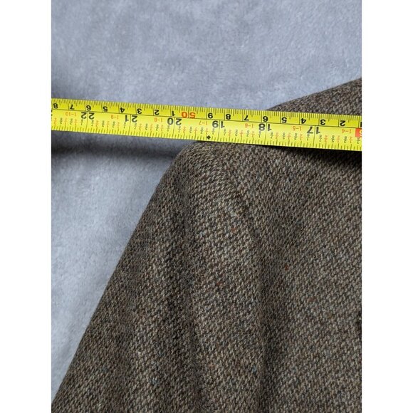 Stewart County Blazer Mens 48L Brown Wool Academia Elbow Patch Acorn Button - Picture 9 of 16